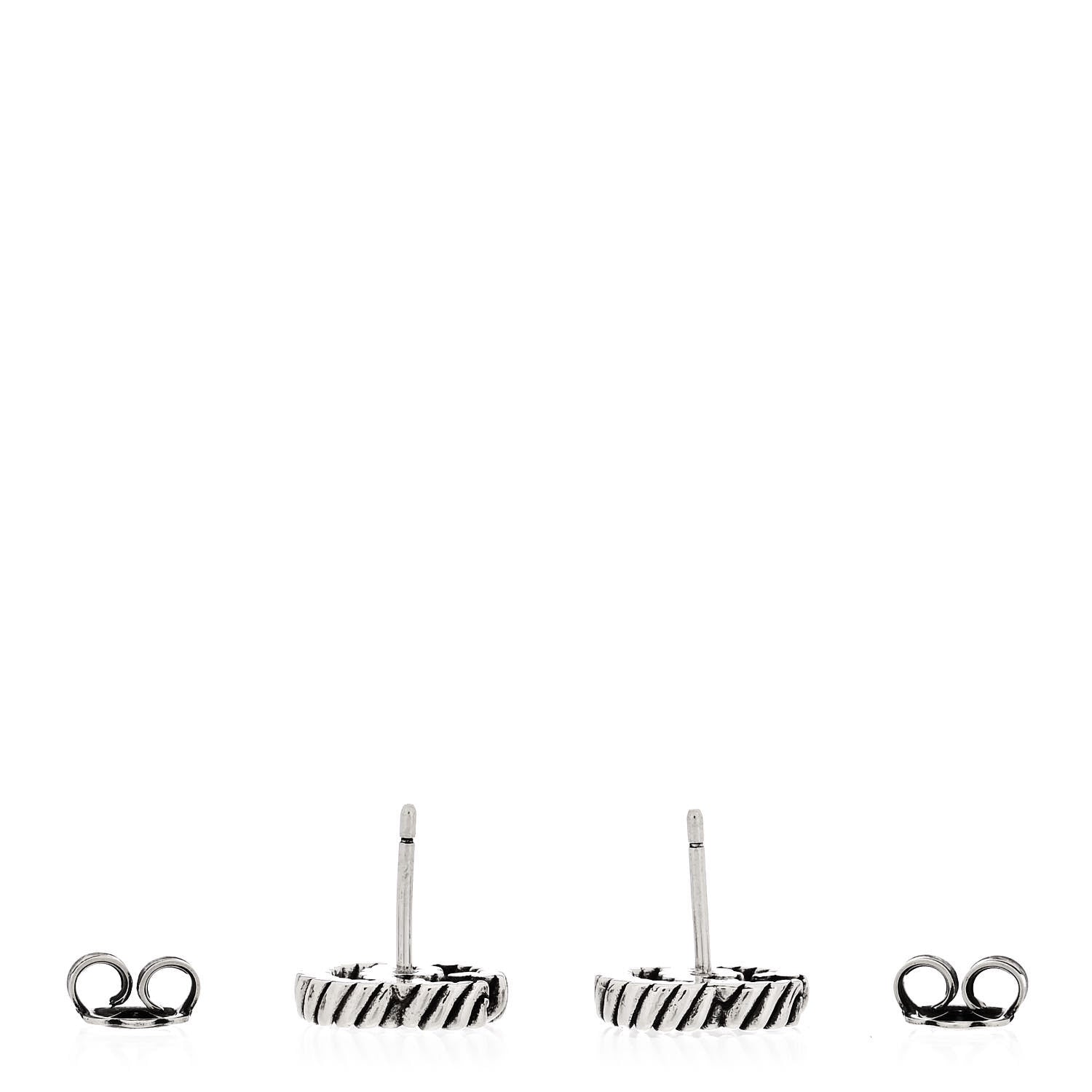 Gucci Sterling Silver Torchon Double G Earrings 3 of 5