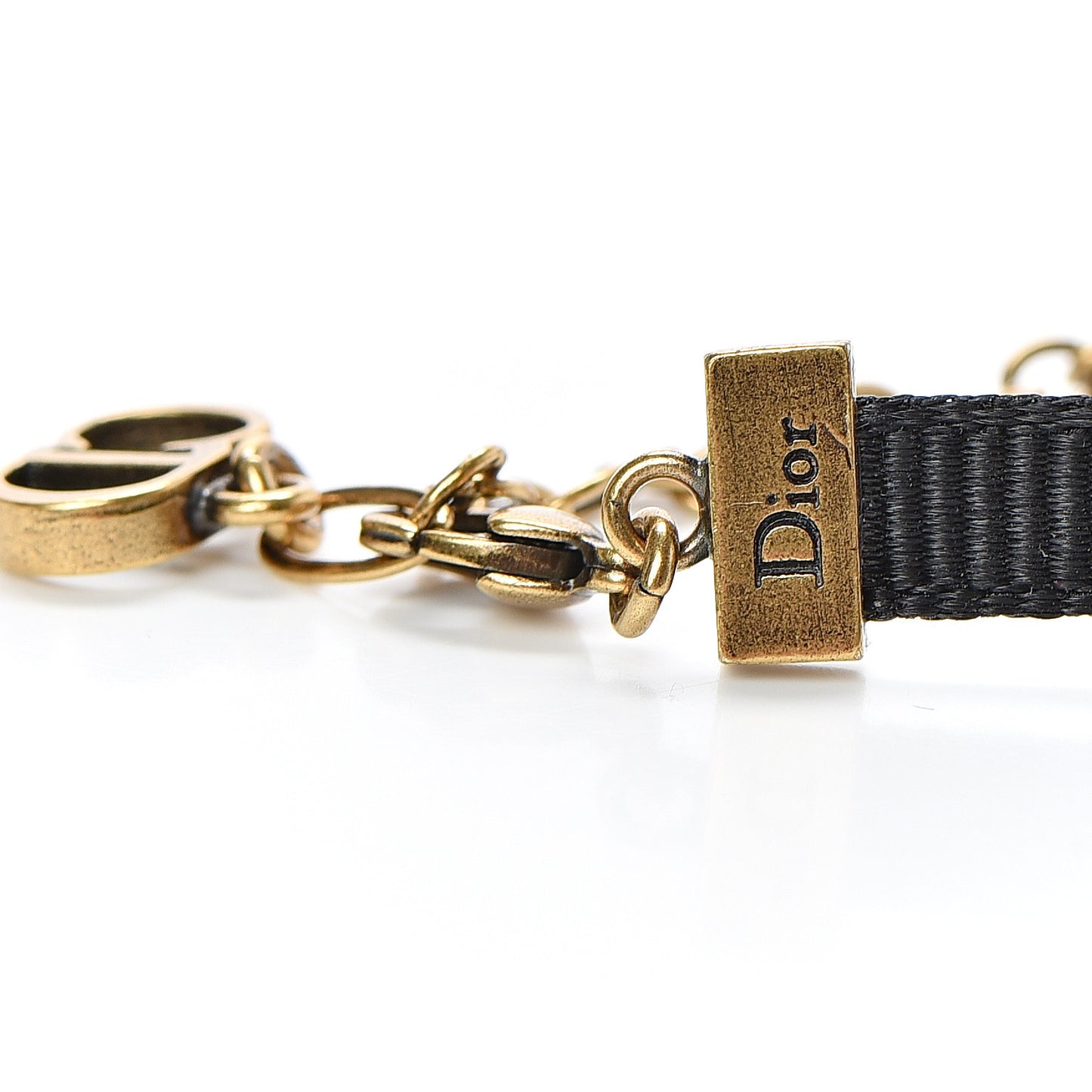 Grosgrain Ribbon J'Adior Logo Choker Necklace Black