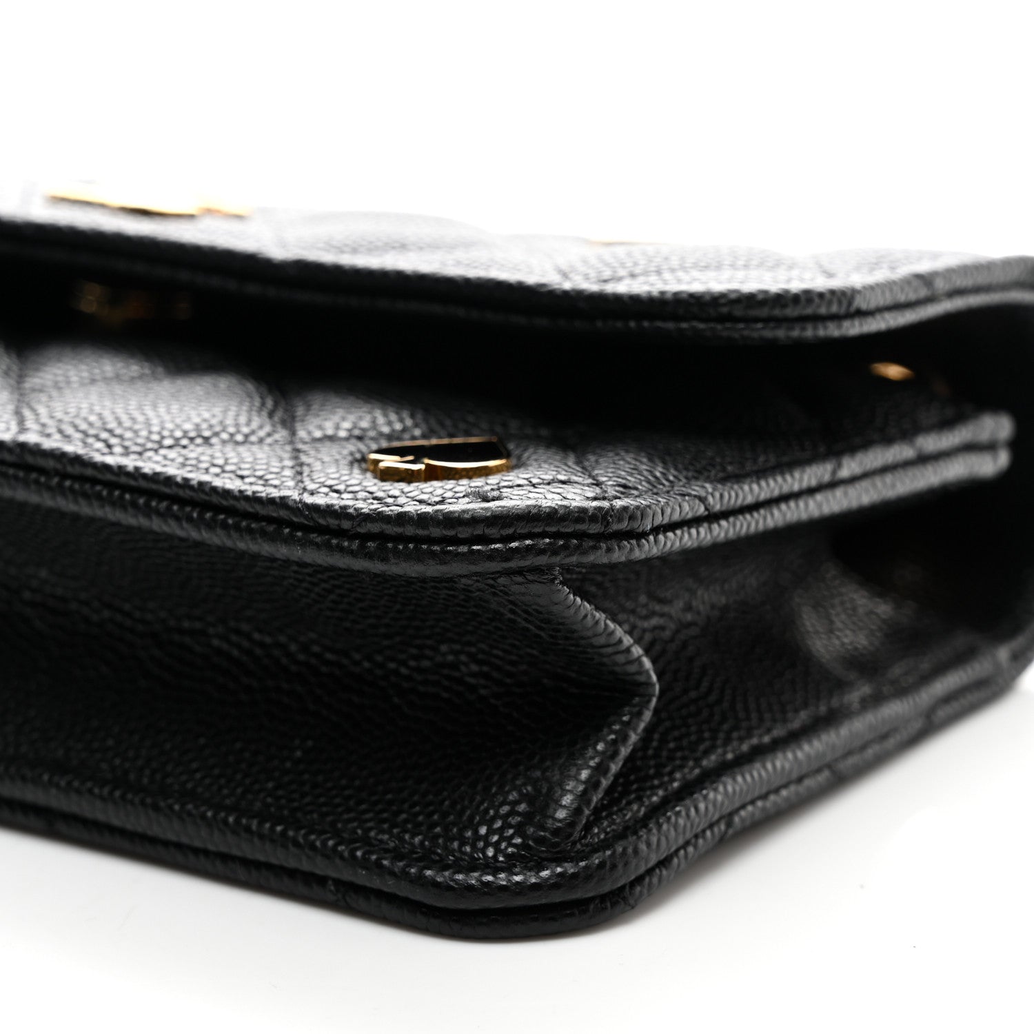 Chanel Caviar Quilted Enamel Coco Casino Flap Phone Holder With Chain Black 11 of 11