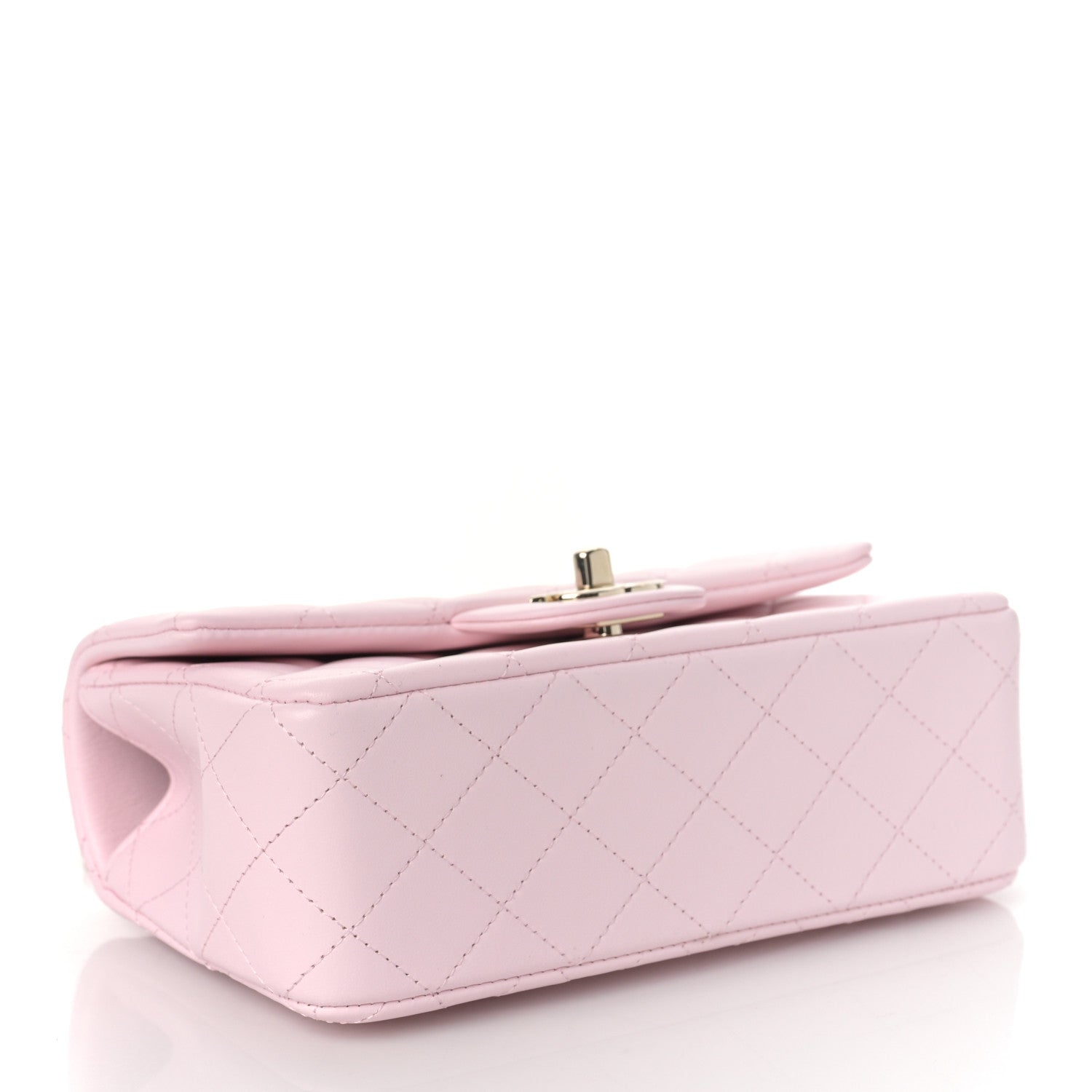 Chanel Lambskin Quilted Mini Top Handle Rectangular Flap Light Pink 4 of 10