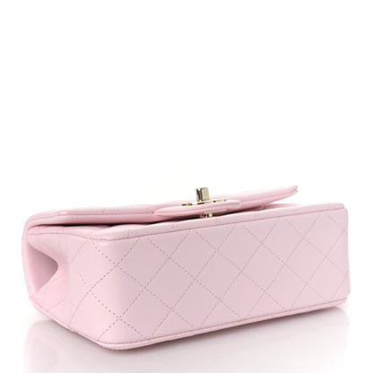 Chanel Lambskin Quilted Mini Top Handle Rectangular Flap Light Pink 4 of 10