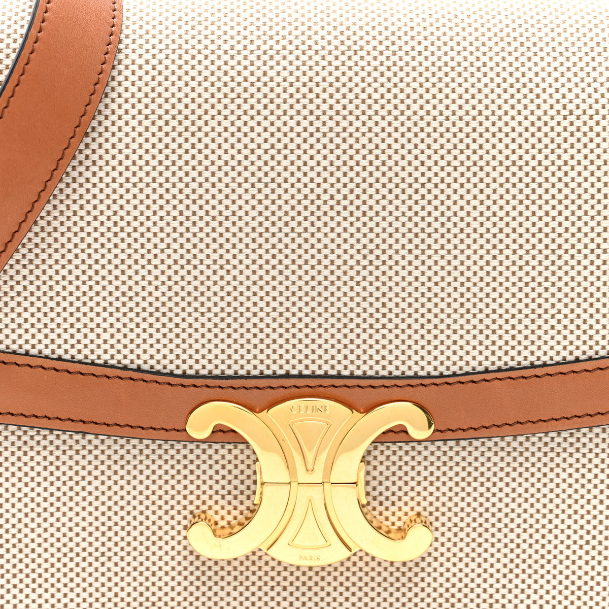 Textile Natural Calfskin Teen Triomphe White Tan