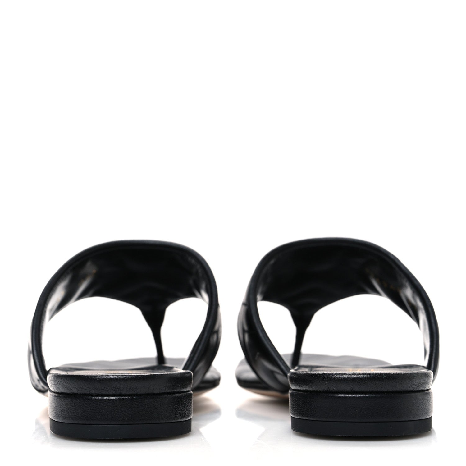 Gucci Nappa Charlotte Double G Marmont Thong Sandals 37 Black 6 of 11