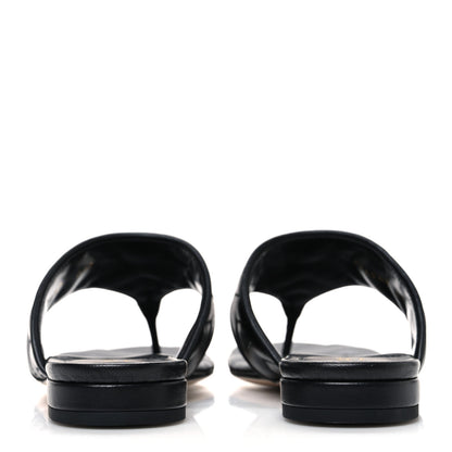 Gucci Nappa Charlotte Double G Marmont Thong Sandals 37 Black 6 of 11