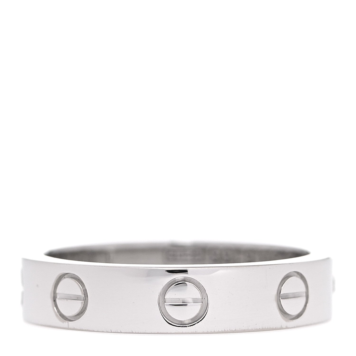 Cartier 18K White Gold Diamond 4mm LOVE Wedding Band Ring 50 5.25 3 of 4