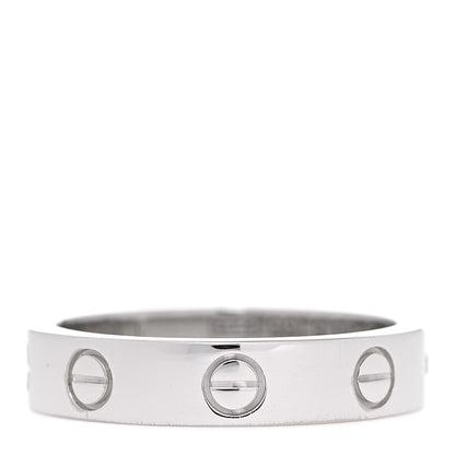 Cartier 18K White Gold Diamond 4mm LOVE Wedding Band Ring 50 5.25 3 of 4