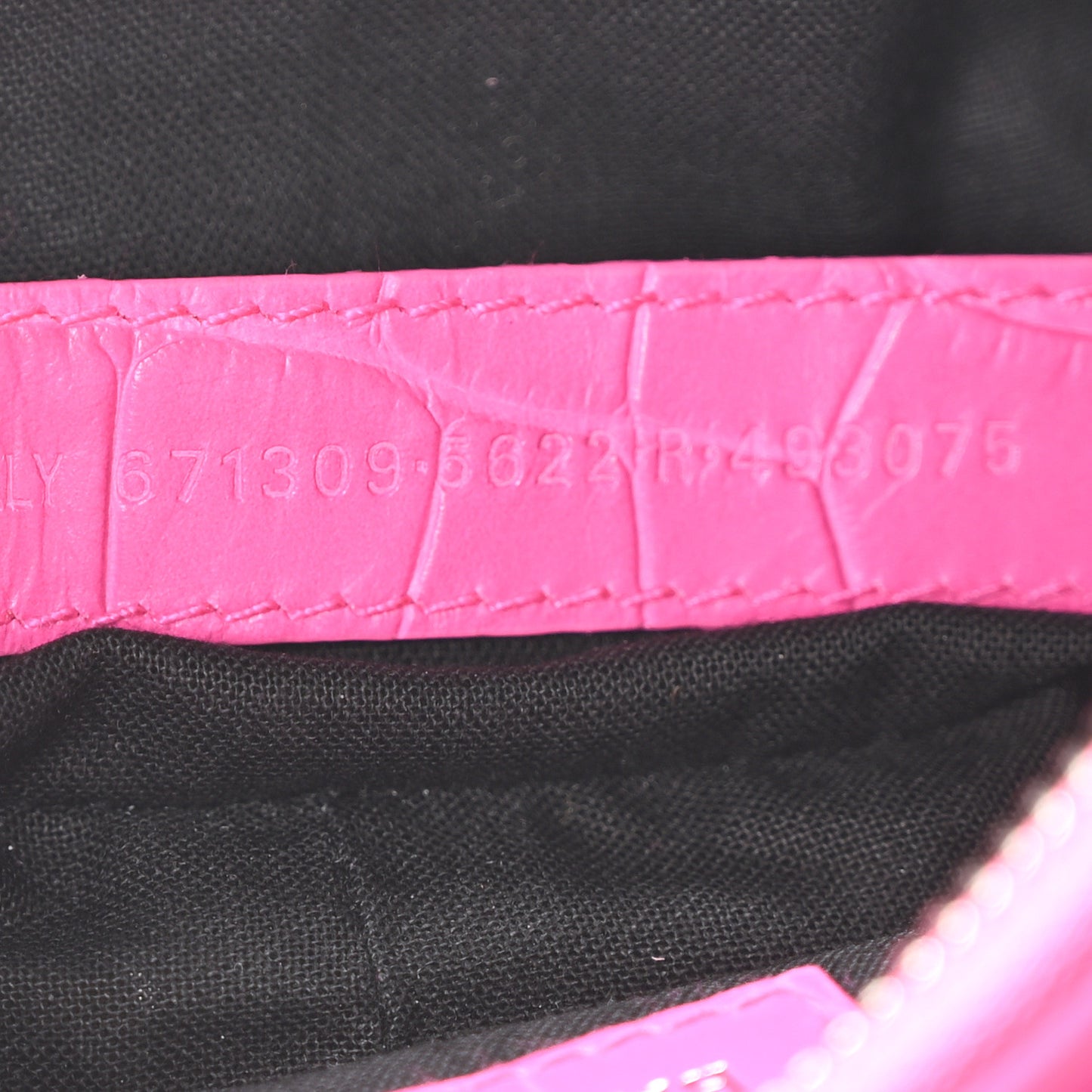 Extra Supple Calfskin Crocodile Embossed XS Le Cagole Shoulder Bag Lipstick Pink