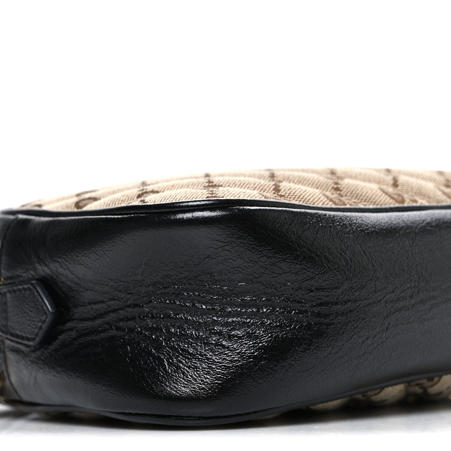 Gucci Monogram Matelasse Diagonal Small GG Marmont Chain Shoulder Bag Beige Black 9 of 10