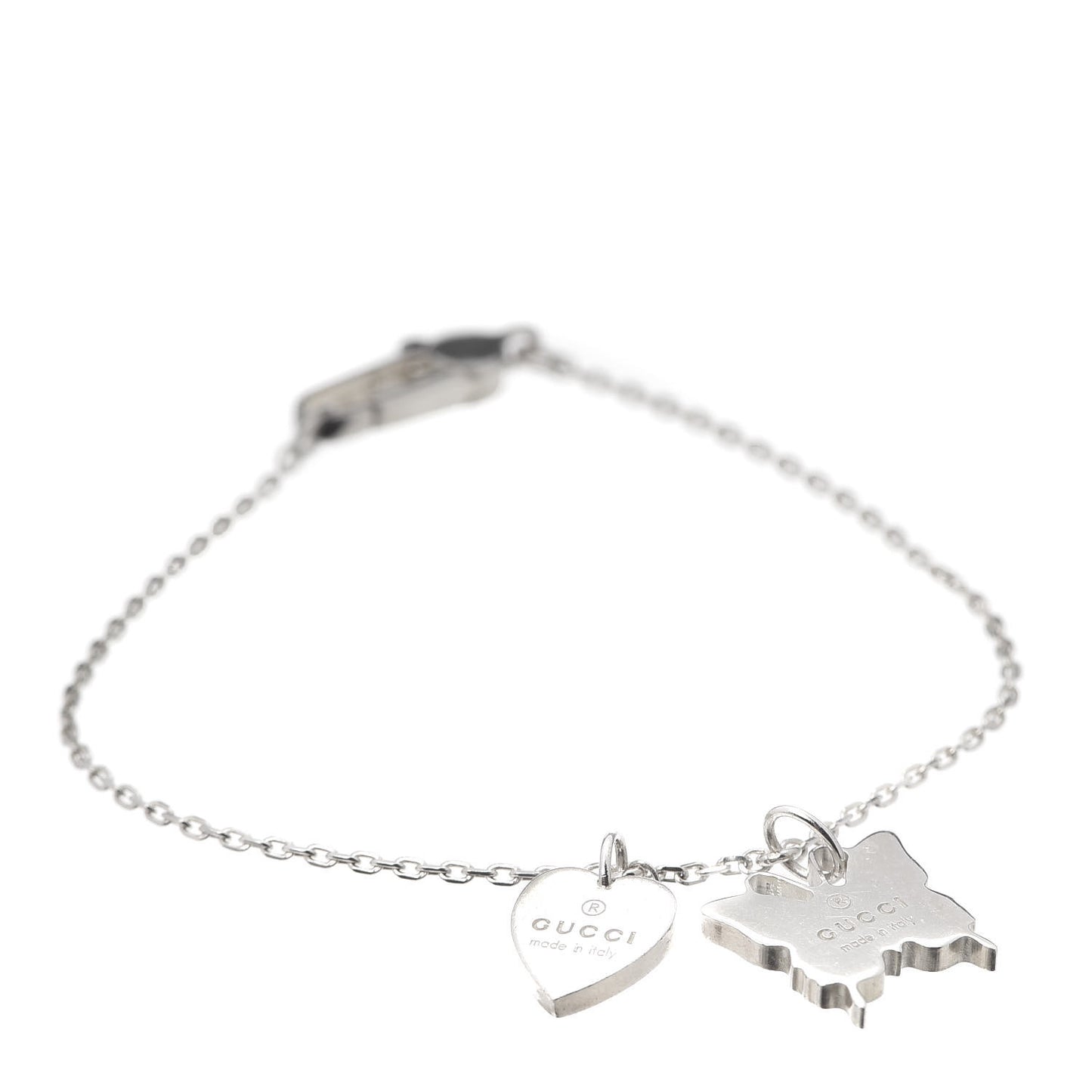 Sterling Silver Trademark Heart Butterfly Bracelet