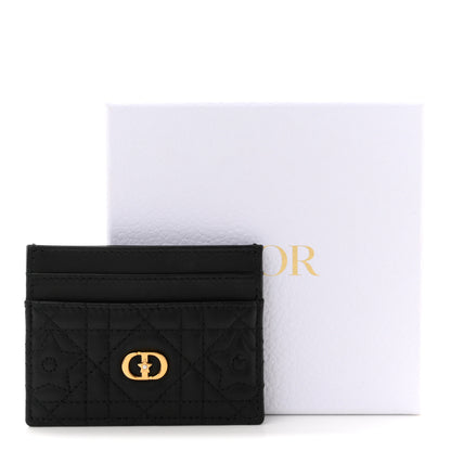 Christian Dior Lambskin Pearl Star Cannage Dior Card Holder Black 8 of 8