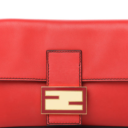 Fendi Vitello Flamingo Enamel Interchangeable Strap Baguette Red 9 of 9