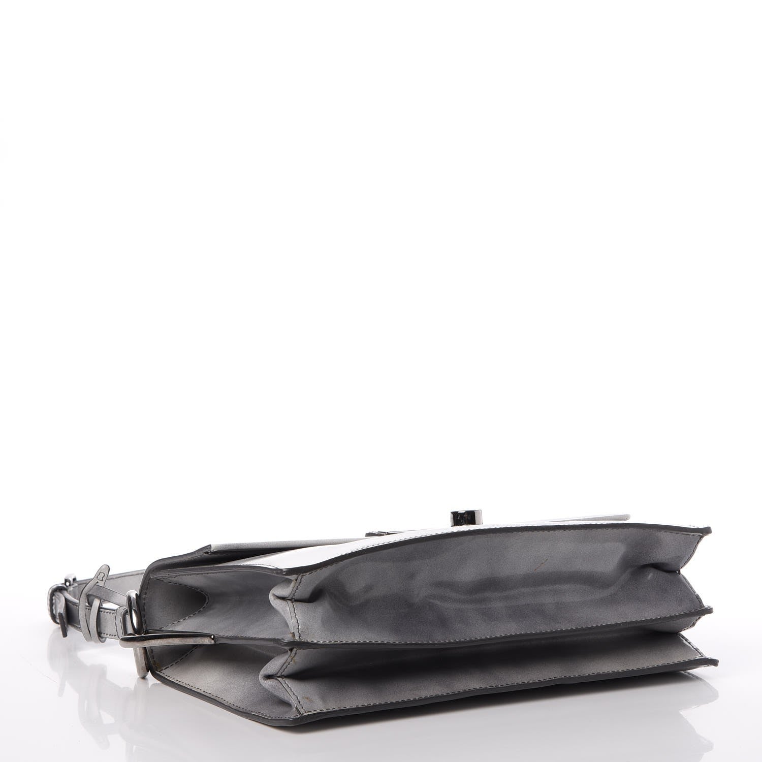Prada Spazzolato Sound Shoulder Bag Grigio 4 of 9