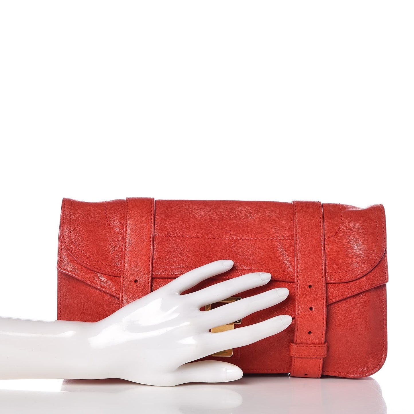 Lambskin PS1 Pochette Clutch Bright Red