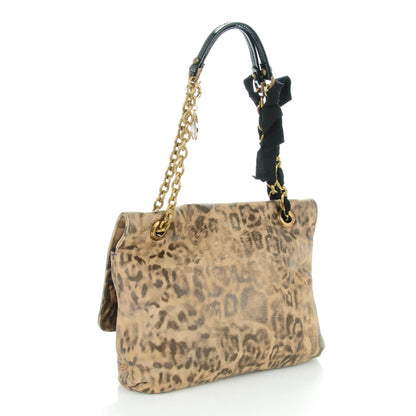 Lanvin Nubuck Leopard Print Medium Happy Shoulder Bag 3 of 6