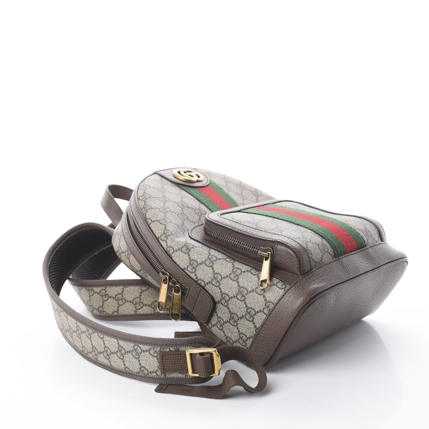 GG Supreme Monogram Calfskin Web Small Ophidia Day Backpack Beige Ebony New Acero