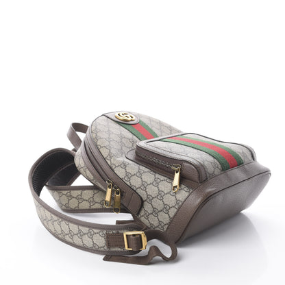 Gucci GG Supreme Monogram Calfskin Web Small Ophidia Day Backpack Beige Ebony New Acero 3 of 8