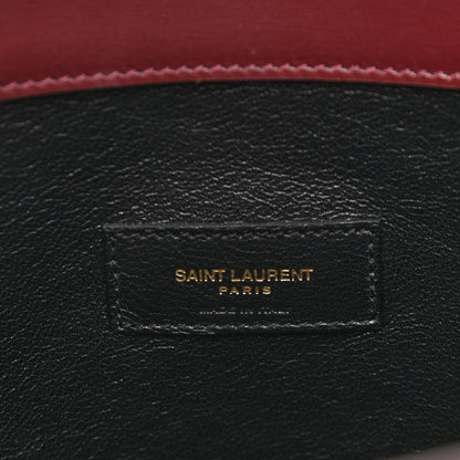 Saint Laurent Suede All-Over Monogram Convertible Tote Red 6 of 11
