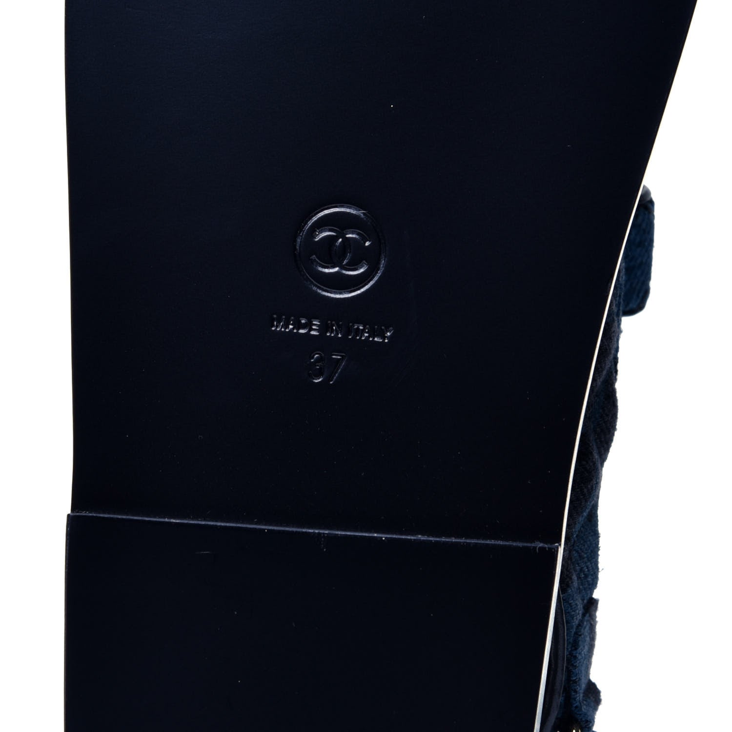 Chanel Denim Velcro Dad Sandals 37 Dark Grey Blue Black 8 of 10