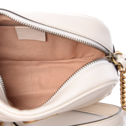 Gucci Calfskin Matelasse Mini GG Marmont Chain Shoulder Bag White 5 of 7