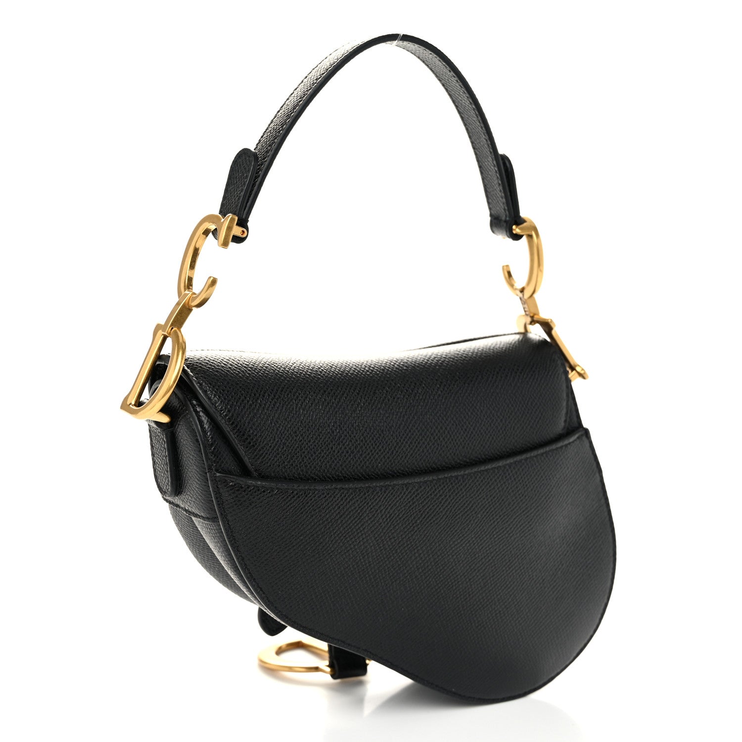 Christian Dior Grained Calfskin Mini Saddle Bag Black 3 of 12