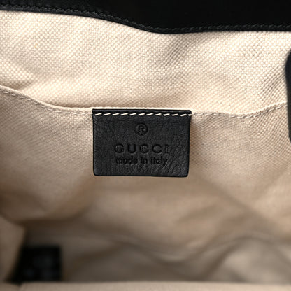 Gucci Calfskin Medium Pearly Peony Backpack Black Pink 5 of 13