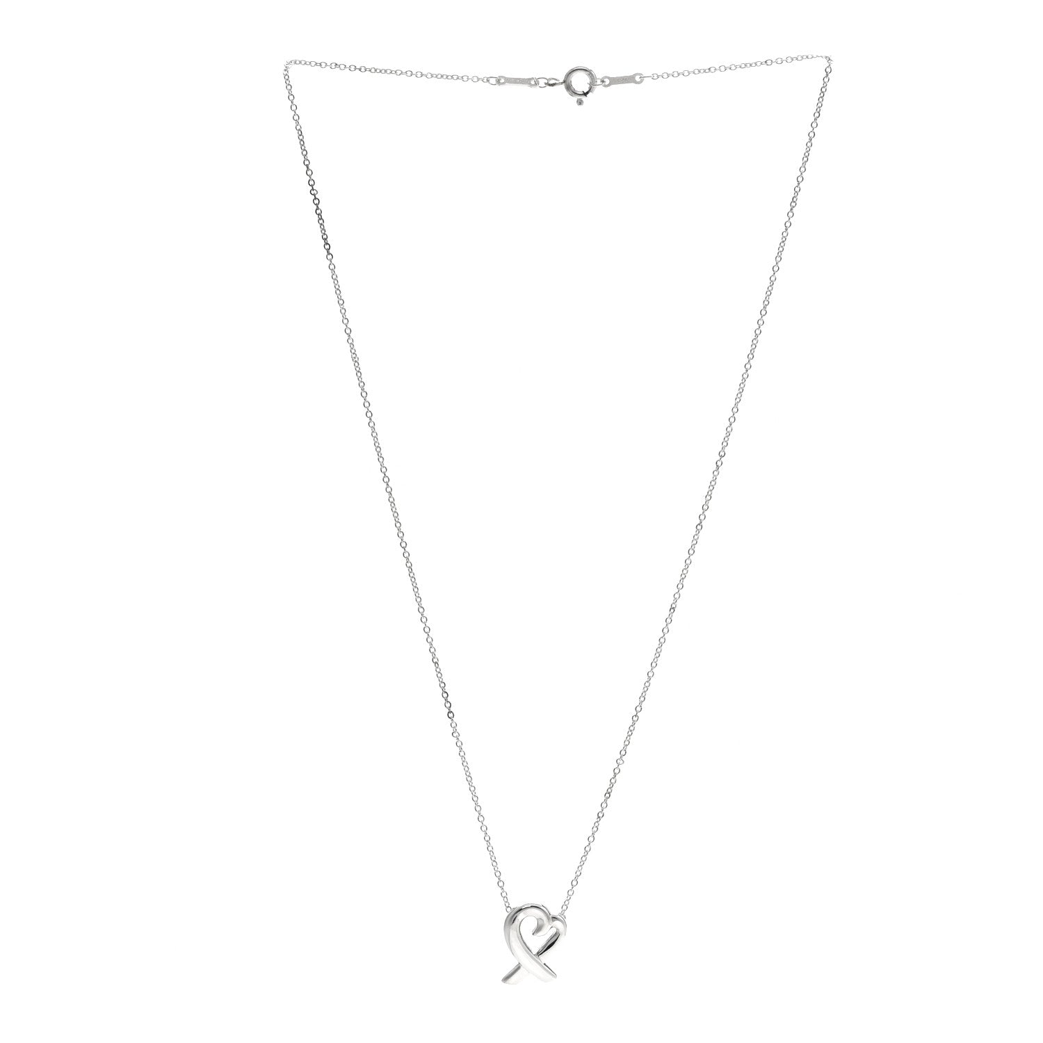 Tiffany Sterling Silver Small Paloma Picasso Loving Heart Pendant Necklace 3 of 6