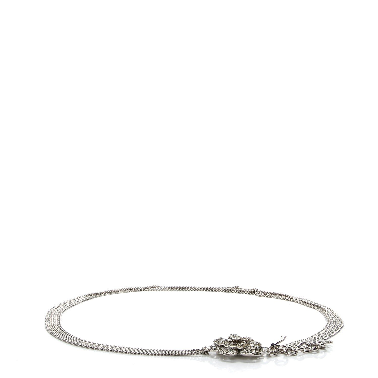 Chanel Crystal CC Camellia Belt Silver 1 of 5