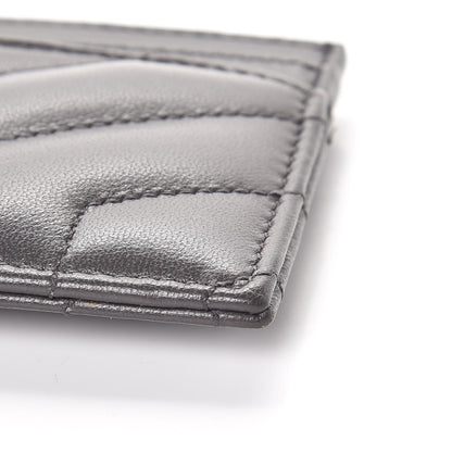Saint Laurent Calfskin Y Quilted Monogram LouLou Credit Card Case Asphalt 9 of 10