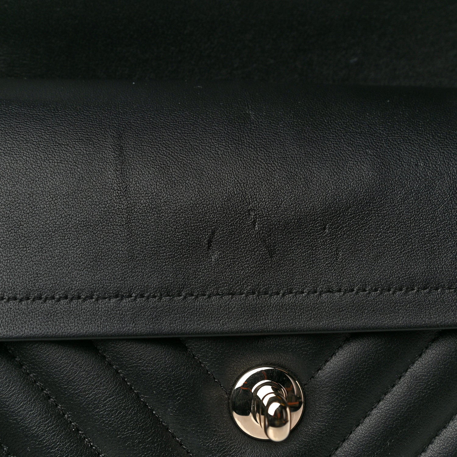 Chanel Lambskin Chevron Quilted Small Double Flap Black 12 of 14