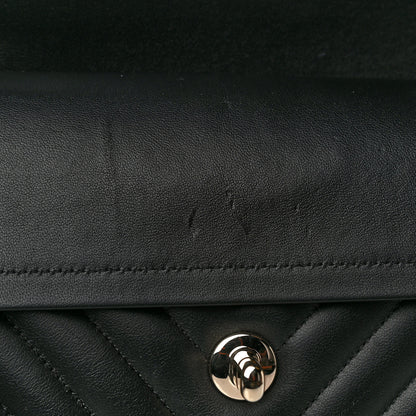 Chanel Lambskin Chevron Quilted Small Double Flap Black 12 of 14