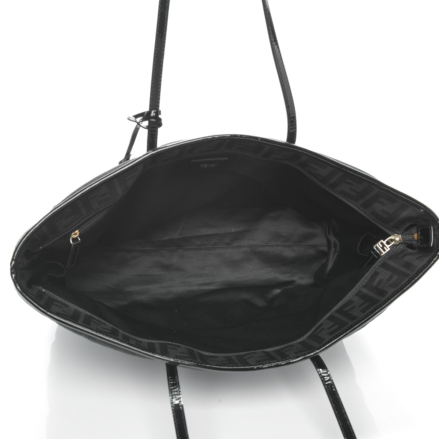 Fendi Canvas Quilted FF Roll Tote Black 5 of 7