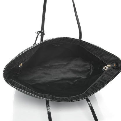 Fendi Canvas Quilted FF Roll Tote Black 5 of 7