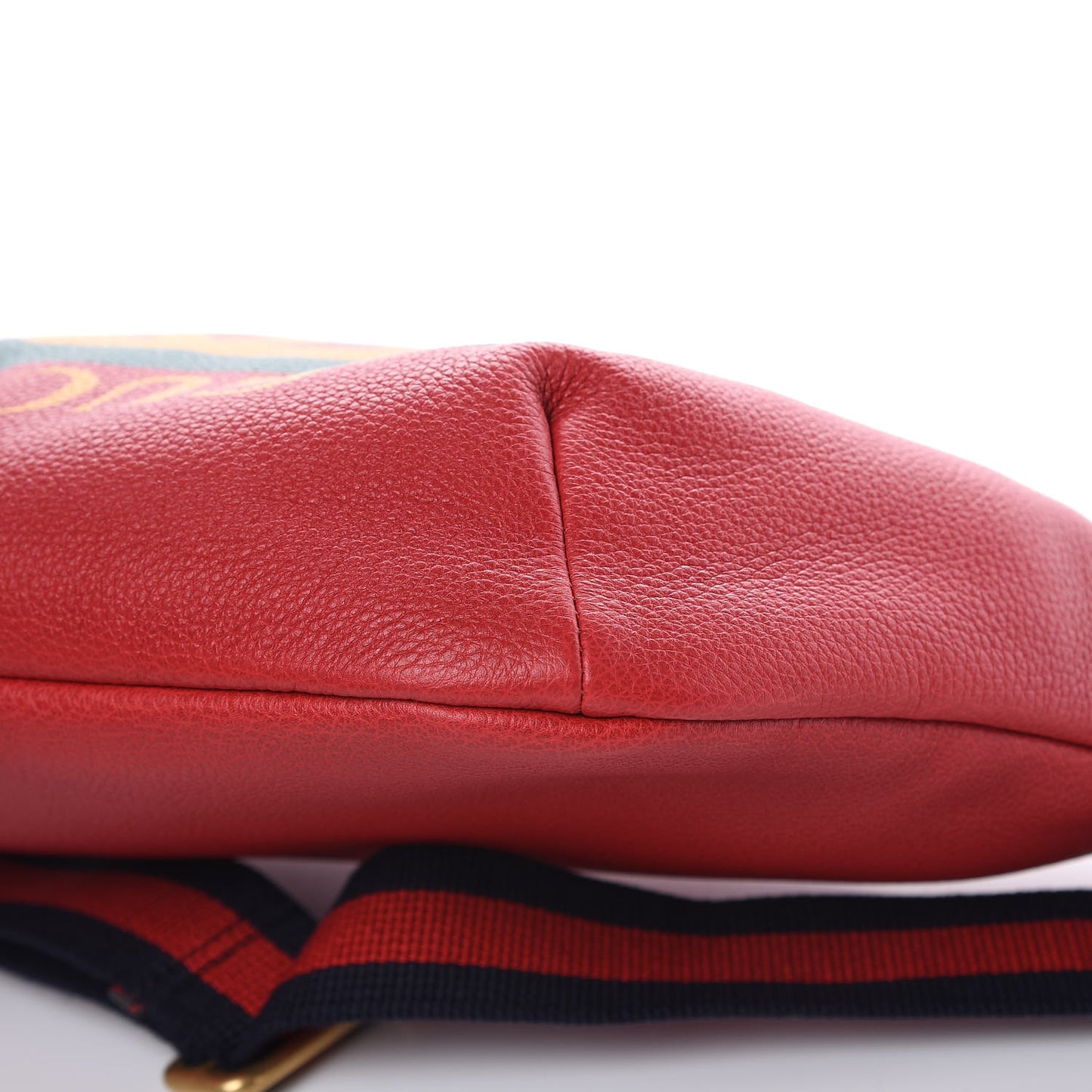 Grained Calfskin Logo Belt Bag Hibiscus Red