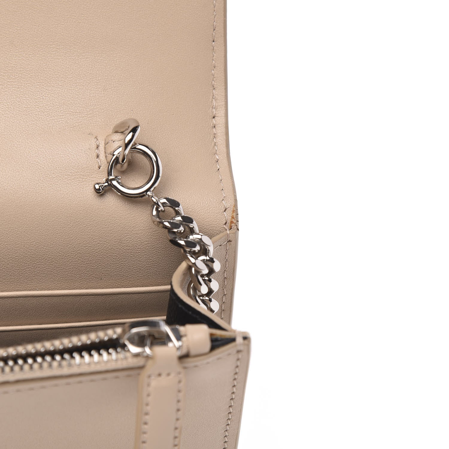Saint Laurent Smooth Calfskin Classic Monogram Kate Tassel Chain Wallet Nude Powder 10 of 12