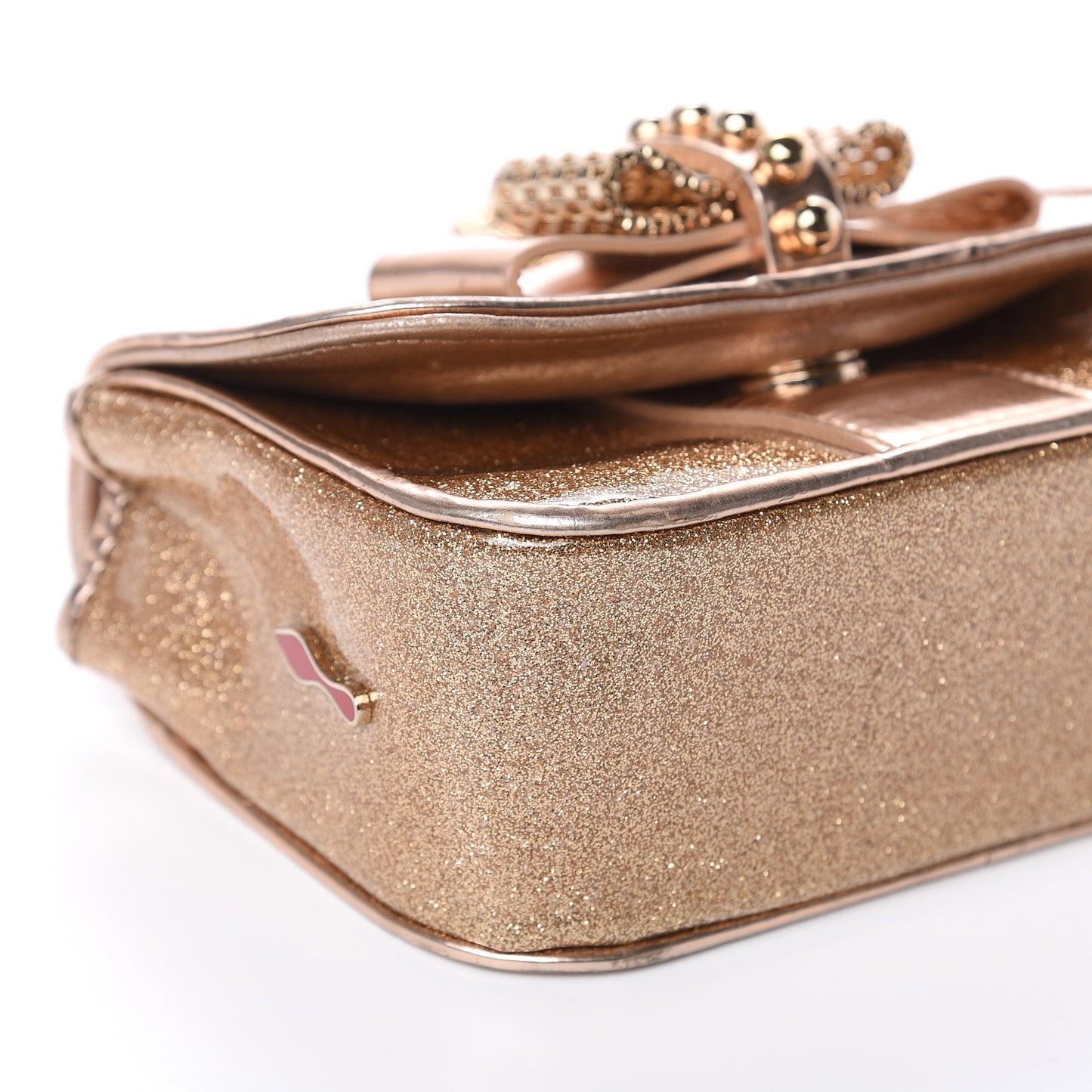 Mini Glitter PVC Specchio Sweety Charity Crossbody Bag Nude