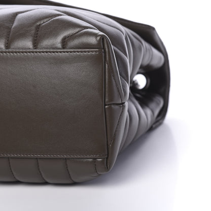 Saint Laurent Calfskin Y Quilted Monogram Medium Loulou Chain Satchel Kaki Fonce 8 of 11