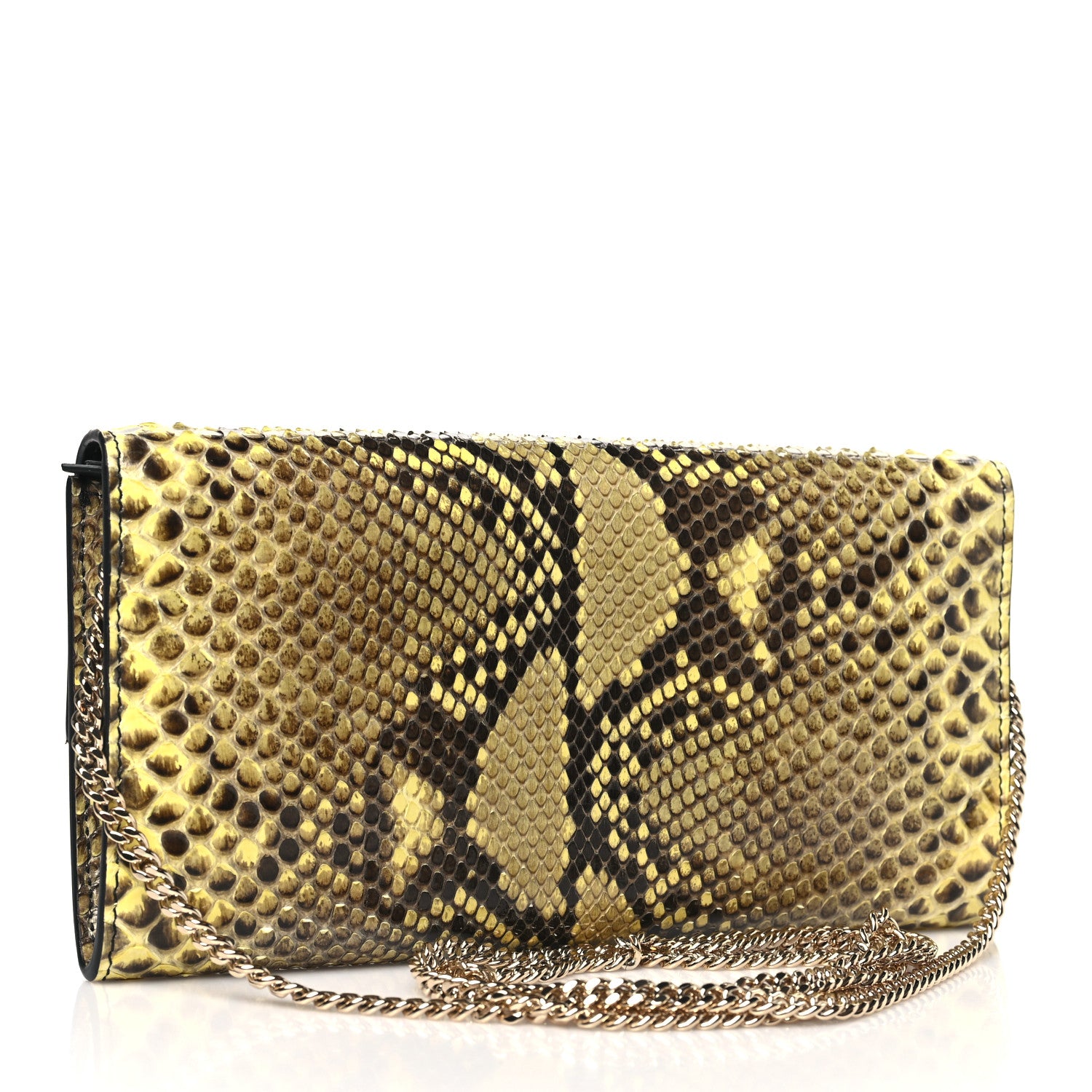 Jimmy Choo Snakeskin Embossed Chain Clutch 3 of 9
