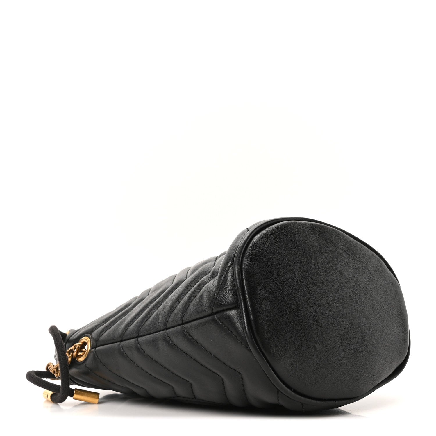 Gucci Calfskin Matelasse Mini GG Marmont 2.0 Bucket Bag Black 4 of 9