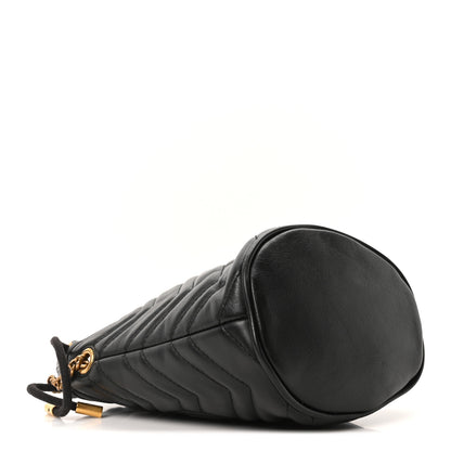 Gucci Calfskin Matelasse Mini GG Marmont 2.0 Bucket Bag Black 4 of 9