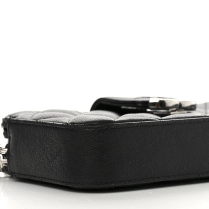 Chanel Lambskin Quilted CC Box Clutch With Chain Black 13 of 17