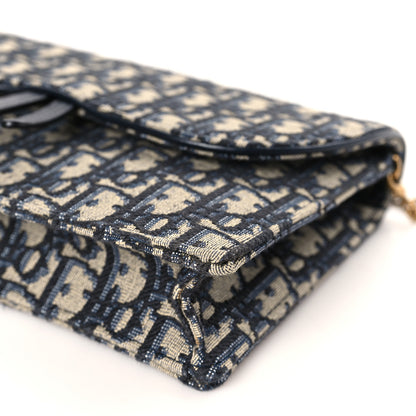Christian Dior Oblique Saddle Chain Pouch Blue 8 of 8
