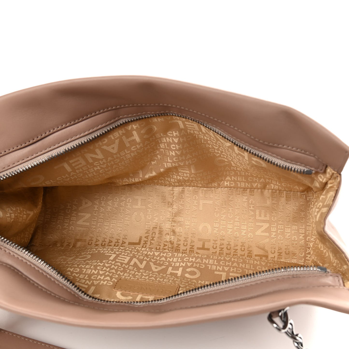 Calfskin Vertical Quilted Lax East West Shoulder Bag Beige