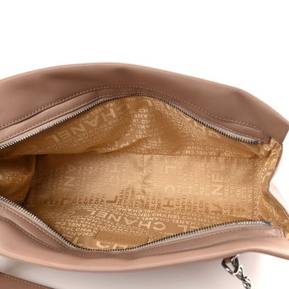 Chanel Calfskin Vertical Quilted Lax East West Shoulder Bag Beige 5 of 11