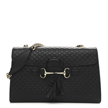 Gucci Microguccissima Medium Emily Chain Shoulder Bag Black 2 of 12