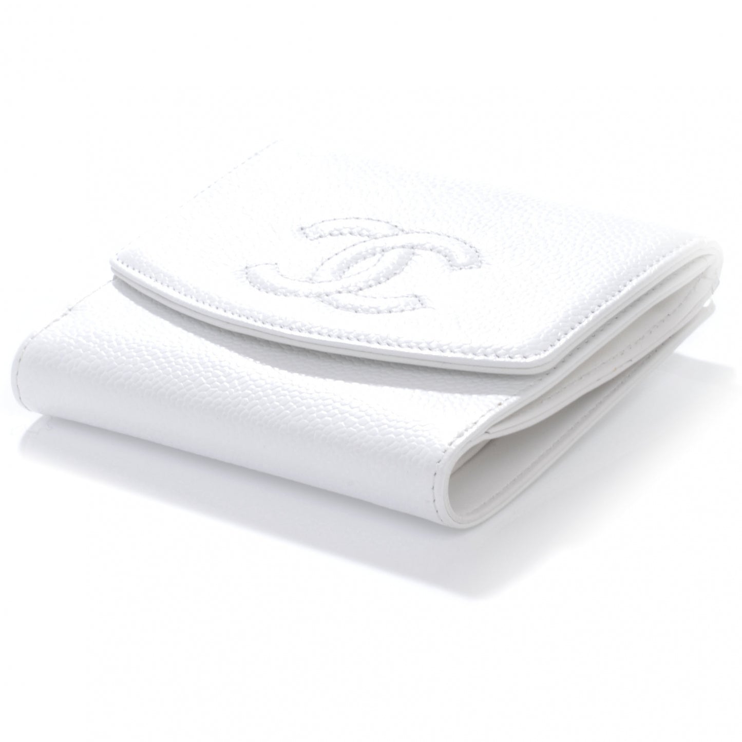 Caviar Compact Wallet White