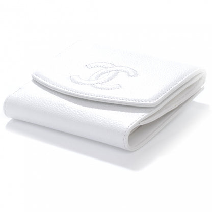 Chanel Caviar Compact Wallet White 4 of 8