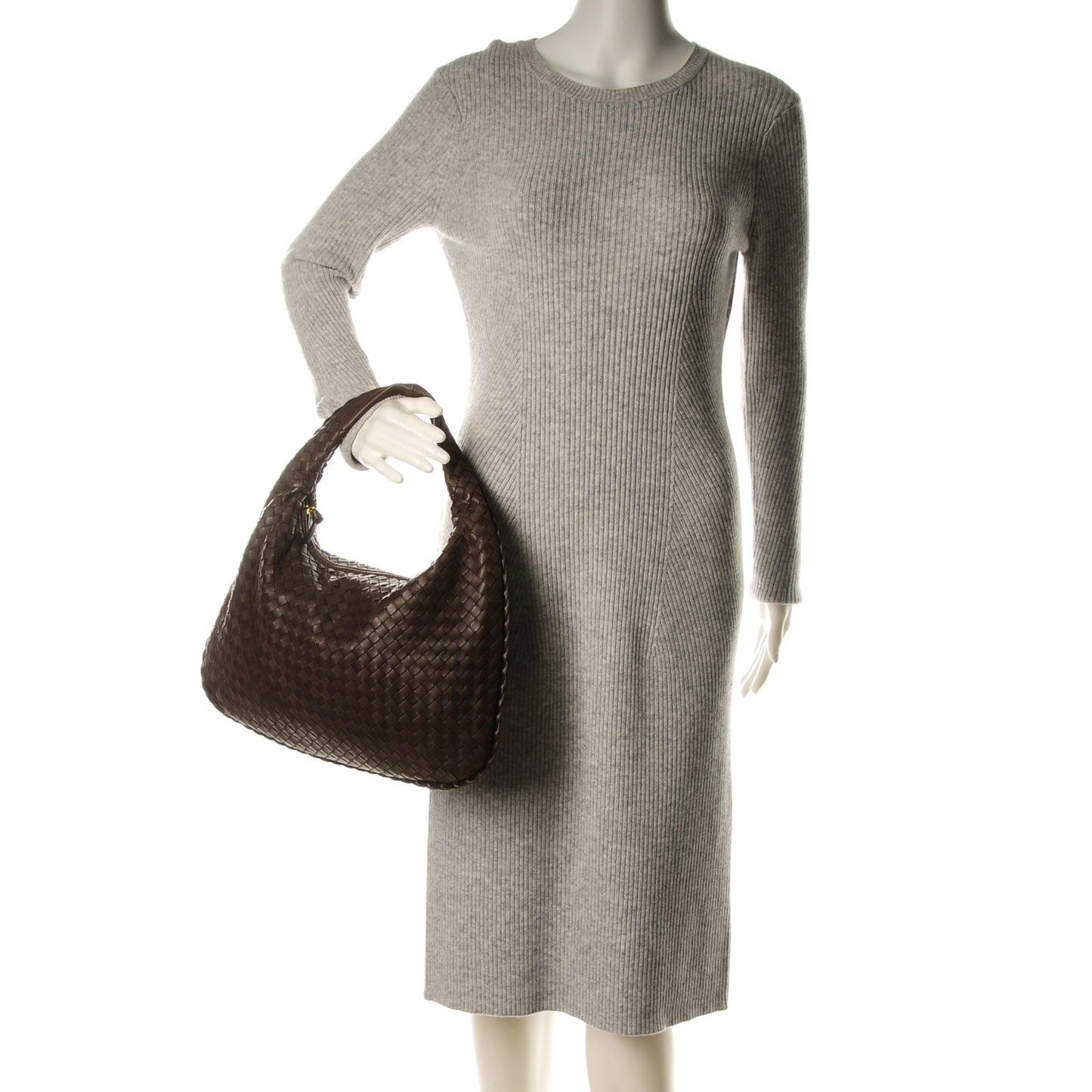 Nappa Intrecciato Medium Veneta Hobo Ebano