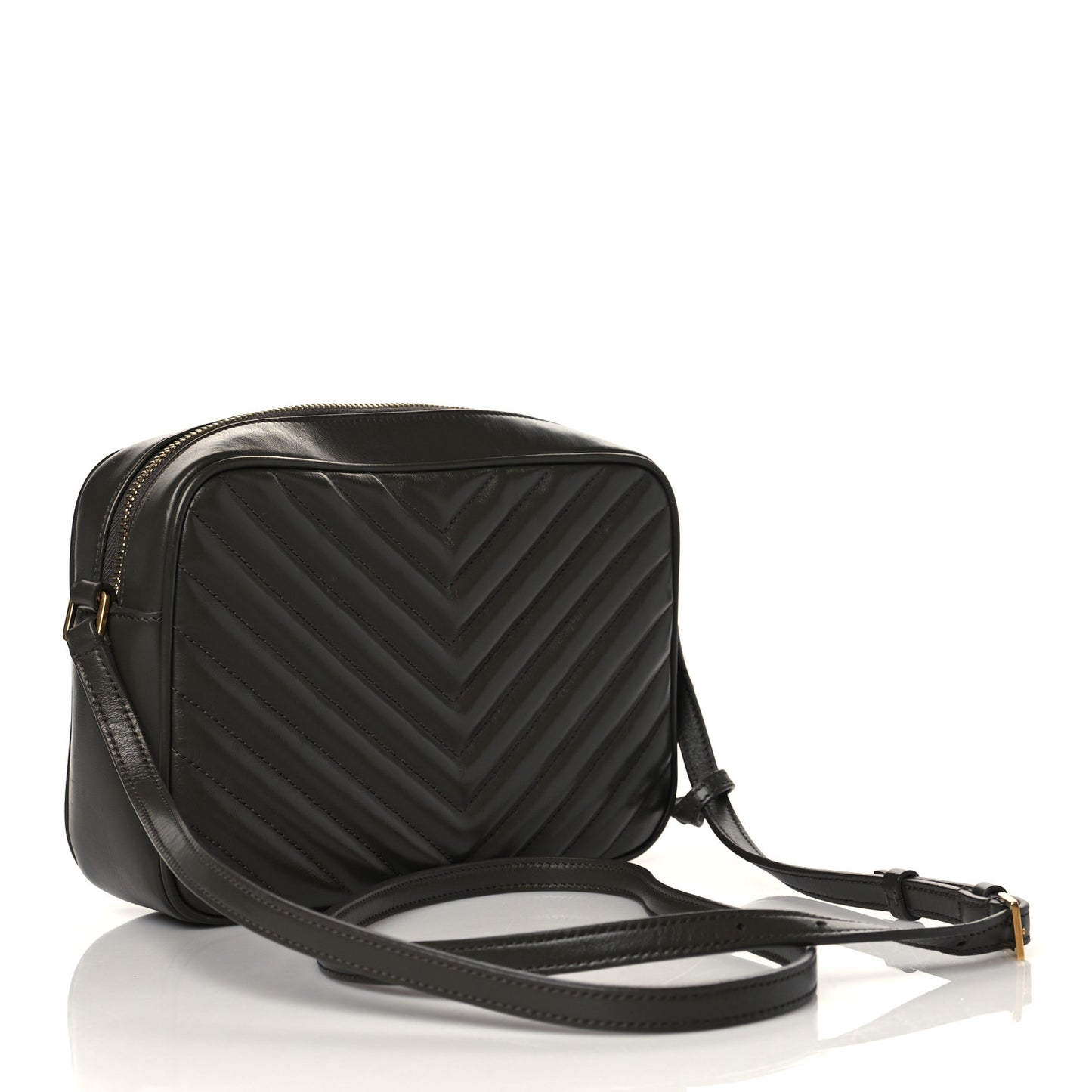 Calfskin Matelasse Monogram Lou Camera Bag Grey Kaki