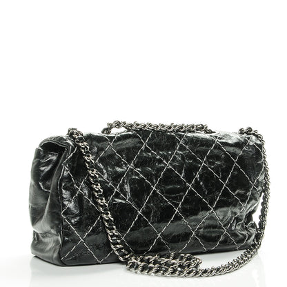 Chanel Glazed Goatskin Double Stitch Flap Black 3 of 7