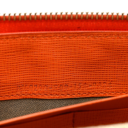 Fendi Vitello Elite Zip Around Wallet Arancio 7 of 9